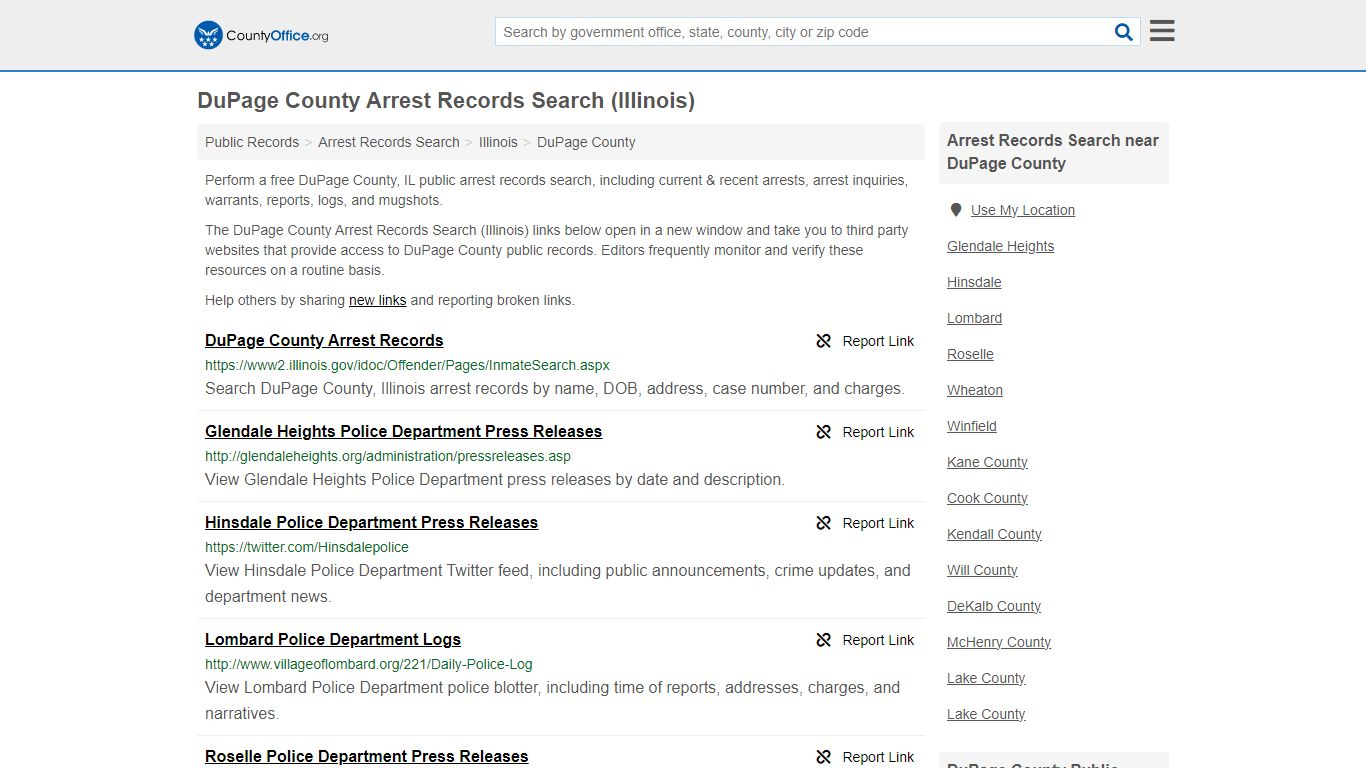 Arrest Records Search - DuPage County, IL (Arrests & Mugshots)